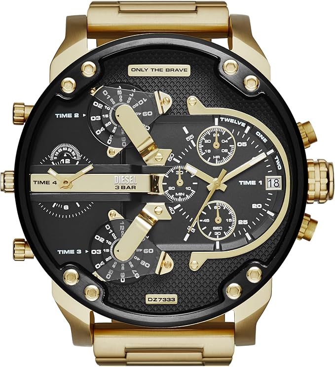 Diesel Mr. Daddy 2.0 Men's Watch with Oversized Chronograph Watch Dial and Stainless Steel, Silicone or Leather Band