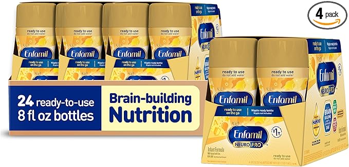 Enfamil NeuroPro Baby Formula, MFGM* 5-Year Benefit, Expert-Recommended Brain-Building Omega-3 DHA, Exclusive Immune Supporting HuMO6 Blend, Ready-to-Feed Infant Formula, Liquid, 8 Fl Oz, 24 Bottles
