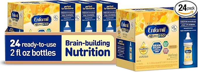 Enfamil NeuroPro Baby Formula, MFGM* 5-Year Benefit, Expert-Recommended Brain-Building Omega-3 DHA, Exclusive Immune Supporting HuMO6 Blend, Ready-to-Feed Infant Formula, Liquid, 2 Fl Oz, 6 Count (Pac
