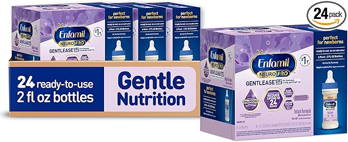 Enfamil NeuroPro Gentlease Baby Formula, Brain Building DHA, HuMO6 Immune Blend, Designed to Reduce Fussiness, Crying, Gas & Spit-up in 24 Hrs, Ready-to-Feed Infant Formula, Liquid, 2 Fl Oz (24 Count)