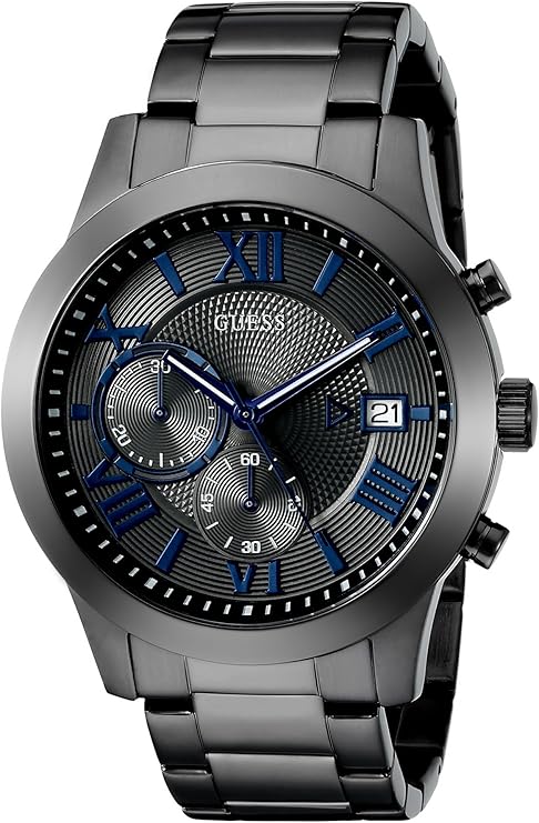 GUESS Men's Stainless Steel Gunmetal Chronograph Bracelet Watch