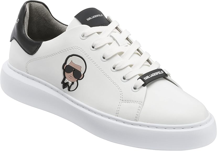 KARL LAGERFELD Men's Lightweight Phylon Sole Leather Sneaker