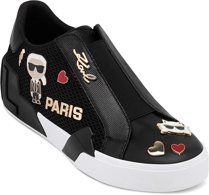 KARL LAGERFELD Women's Mavise Slip on Sneaker with Pins