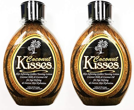 Lot of (2) Ed Hardy COCONUT KISSES Golden Tanning Lotion, 13.5 oz
