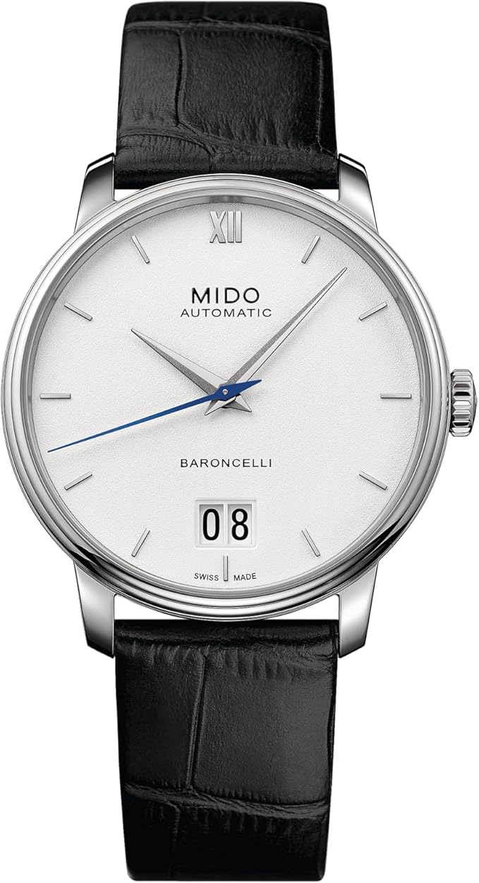 MIDO Baroncelli Big Date - Swiss Automatic Watch for Men - White Dial - Case 40mm - M0274261601800