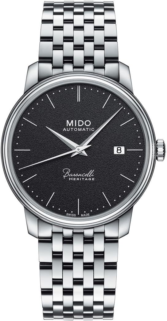 MIDO Baroncelli Heritage Gent - Swiss Automatic Watch for Men - Black Dial - Case 39mm - M0274071105000