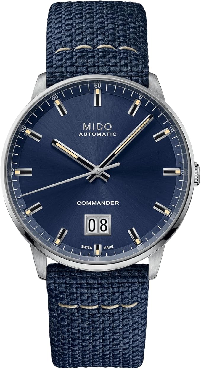 MIDO Commander Big Date - Swiss Automatic Watch for Men - Blue Dial - Case 42mm - M0216261704100