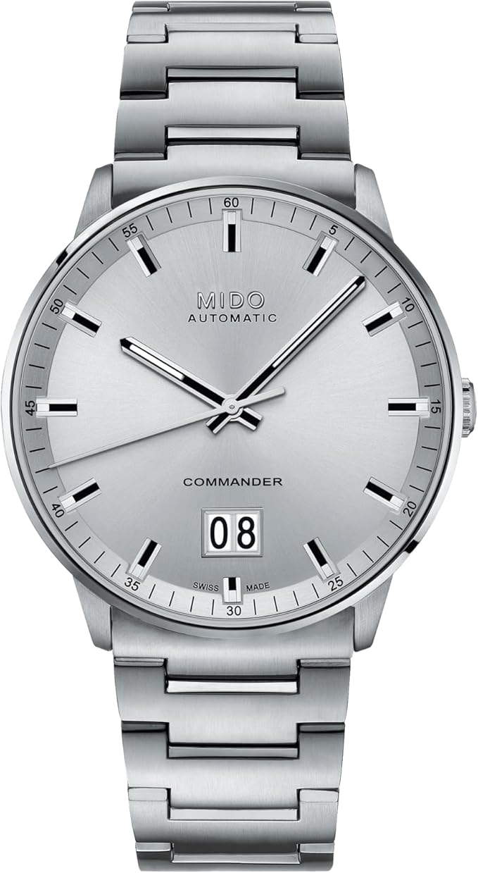 MIDO Commander Big Date - Swiss Automatic Watch for Men - Silver Dial - Case 42mm - M0216261103100
