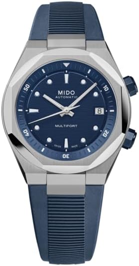 MIDO Multifort 8 Two Crowns - Swiss Automatic Watch for Men - Stainless Steel, 40mm Case - Octagonal Bezel