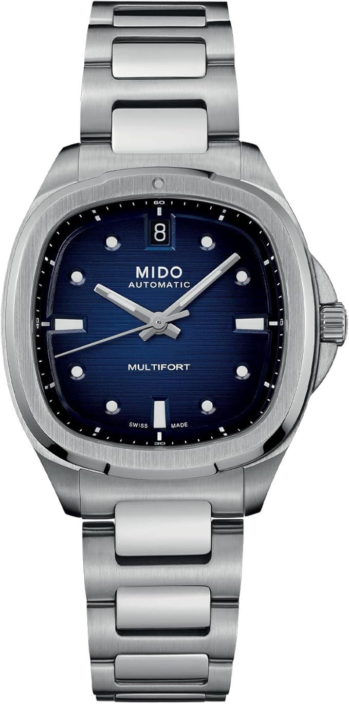 MIDO Multifort TV 35 - Swiss Automatic Watch for Men & Women - Blue Dial - Case 35mm - M0493071104100