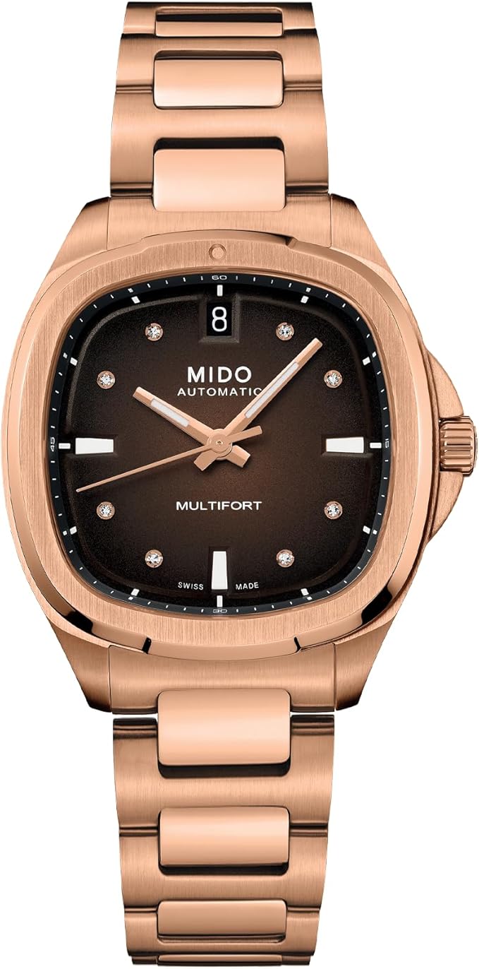 MIDO Multifort TV 35 - Swiss Automatic Watch for Men & Women - Brown Dial - Case 35mm - M0493073329600