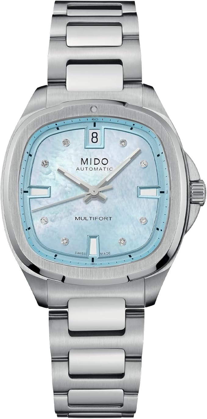 MIDO Multifort TV 35 - Swiss Automatic Watch for Men & Women - Blue Dial - Case 35mm - M0493071113600