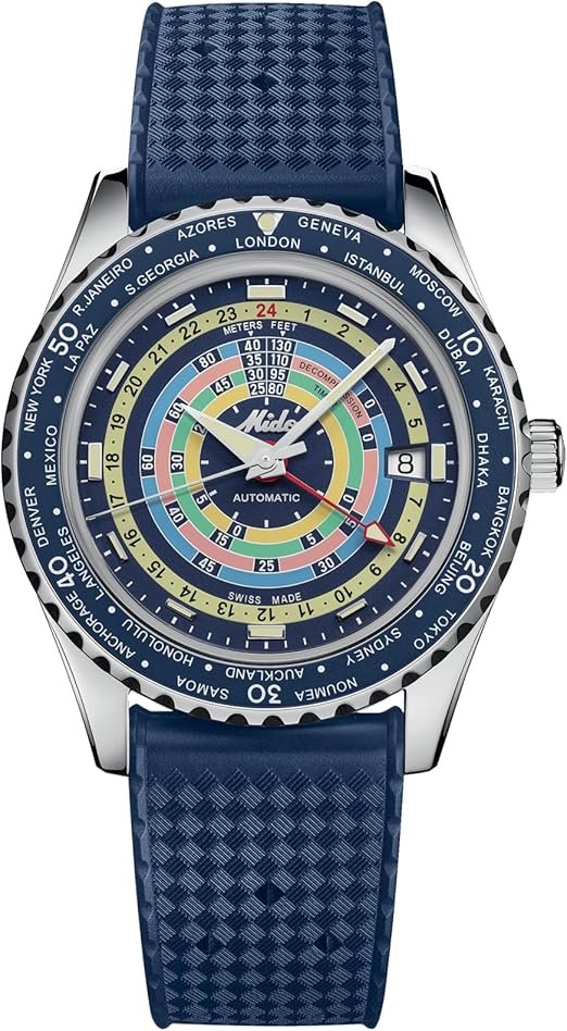 MIDO Ocean Star Decompression Worldtimer - Swiss Automatic GMT Watch for Men