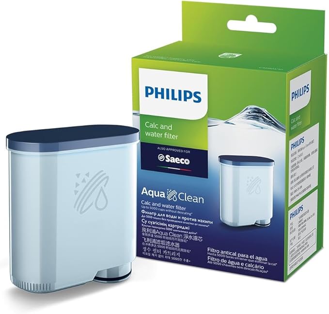 PHILIPS AquaClean Original Calc and Water Filter, No Descaling up to 5,000 cups, Reduces Formation of Limescale, 2 AquaClean Filters, (CA6903/22)