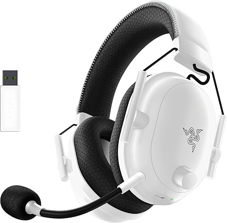 Razer BlackShark V2 Pro Wireless Gaming Headset: Super Wideband Mic - Pro Tuned FPS Profiles - 50mm Drivers - Plush Noise Isolating Earcups - 70 Hr Battery - Bluetooth - for PC, PS5, Switch 2 - White