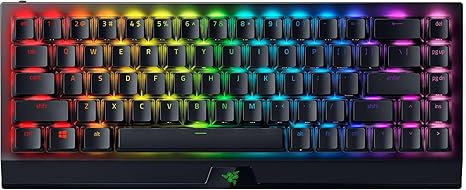 Razer BlackWidow V4 Mini HyperSpeed Wireless Hot Swappable 65% Gaming Keyboard: HyperSpeed Wireless & Bluetooth 5.0 - Orange Switches Tactile & Quiet - Phantom Pudding Keycap - 200 Hr Battery