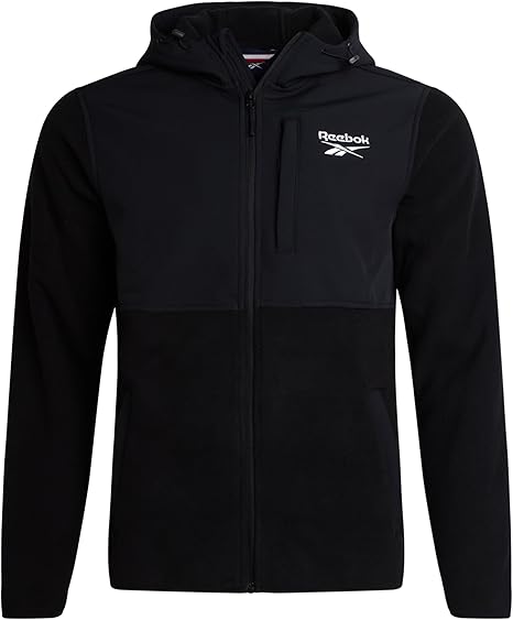 Reebok Mens Jackets - Lighweight Polar Fleece Jacket Zip Up Winter Jackets for Men with Pockets Outerwear Coats