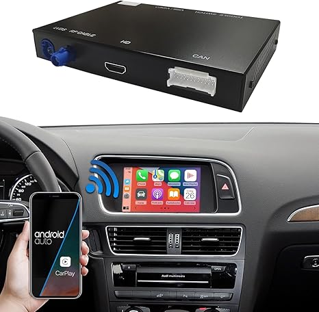Road Top Wireless Carplay Android Auto for Audi A4 A5 S4 S5 RS4 RS5 Q5 2008-2015 with 3GMMI System, Carplay Retrofit Kit, Support Mirrorlink, Siri, Navigation, Camera