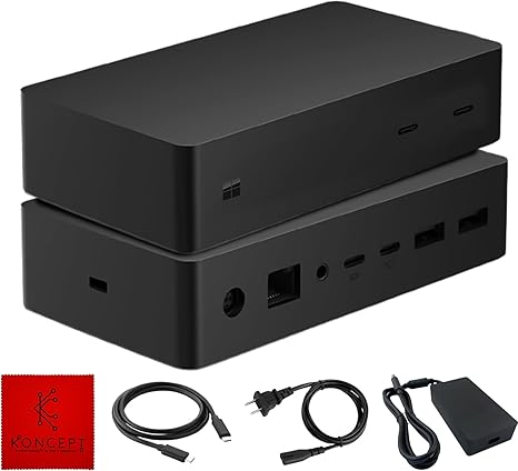 SVS-00001/1917 Microsoft Surface Dock 2 - Surface Pro Docking Station with USB-C to C Cable & 199W - Compatible with Surface Pro 4/5/6/7/8/9, Pro X, Pro 10 Surface Book 2/3, Surface Go 2/3/4