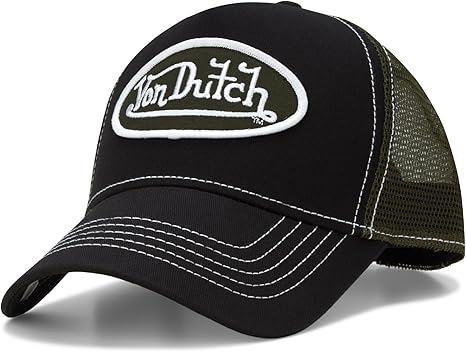 Von Dutch Unisex Trucker Hat - Curved Bill Mesh Back Retro Classic Adjustable Snapback Baseball Cap for Men and Women