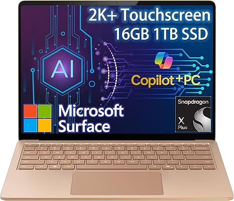 2025 Microsoft Surface Laptop 7 AI Copilot+ PC for Business (13.8" 2K+ Touchscreen, Snapdragon X Plus (> Intel i7-1355U), 16GB, 1TB SSD) 20-Hr Long Battery Life, Backlit, Wi-Fi 7, Win 11 Pro, Dune