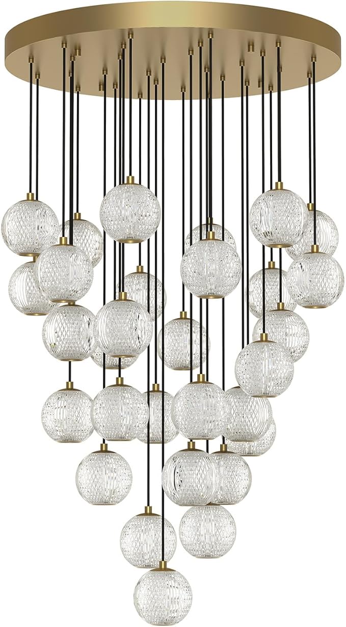Alora MP321230NB Marni Pendant, LED, Natural Brass