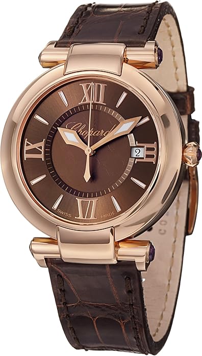 Chopard Imperiale Ladies Rose Gold Brown Leather Strap Watch 384221-5009 LBR