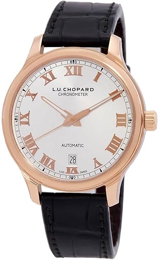 Chopard L.U.C 1937 Classic Silver Sunburst Dial 18kt Rose Gold Men's Watch 161937-5001