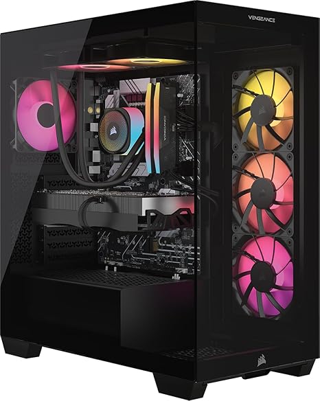 Corsair Vengeance i7500 Gaming PC – Liquid Cooled Intel Core i7-14700KF CPU – NVIDIA GeForce RTX 5070 GPU – 32GB Vengeance RGB DDR5 Memory – 1TB M.2 SSD – Black