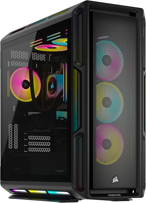 Corsair Vengeance i8300 Gaming PC – Liquid Cooled Intel® Core™ Ultra 9 285K, NVIDIA® GeForce RTX™ 5090 GPU, 64GB Dominator Titanium RGB DDR5 Memory, 2+4TB M.2 SSD – Black