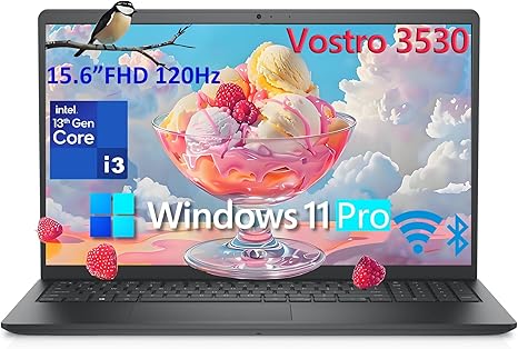 Dell 15 15.6" Laptop Computer for Home and Business Student, 13th Gen Intel 5-Core CPU (Beat i5-1145G7), 16GB DDR4 RAM, 1TB PCIe SSD, Vostro 3530 120Hz FHD, WiFi, RJ45, Type-C, HDMI, Windows 11 Pro
