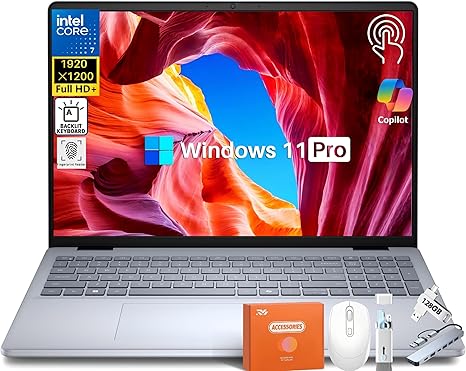 Dell Inspiron 16 Touchscreen Laptop Computer, 16" FHD+ 300-Nits Display, Intel 10-Core 7 150U (up to 5.4 GHz), 32 GB DDR5 RAM, 1 TB SSD, Wi-Fi 6E, Backlit Keyboard, Fingerprint Reader, Windows 11 Pro