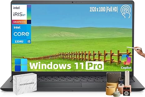 Dell Inspiron 3530 Touchscreen Business Laptop, 15.6" FHD, Intel 13th Gen i5-1334U, Intel UHD Graphics, Numeric Keypad, Copilot AI PC, WiFi 6, Win11 Pro, with Accessories(32GB RAM, 1TB SSD)
