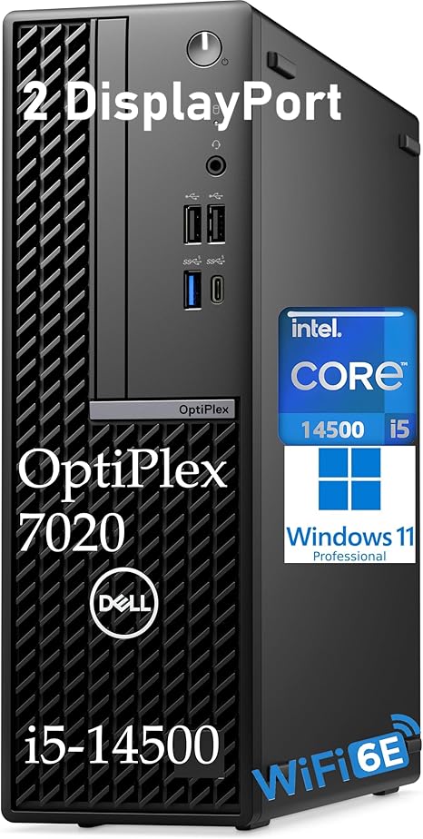 Dell Optiplex 7020 Desktop Computer Sff, 7000 Small Dekstops Pc, 32gb Ddr5 Ram, 1tb Pcie Ssd, 14th Gen Intel 14-Core i5-14500 (Beat i7-13700), Wifi6e, Bt, 2 Displayport, Hdmi, Type-c, Windows 11 Pro