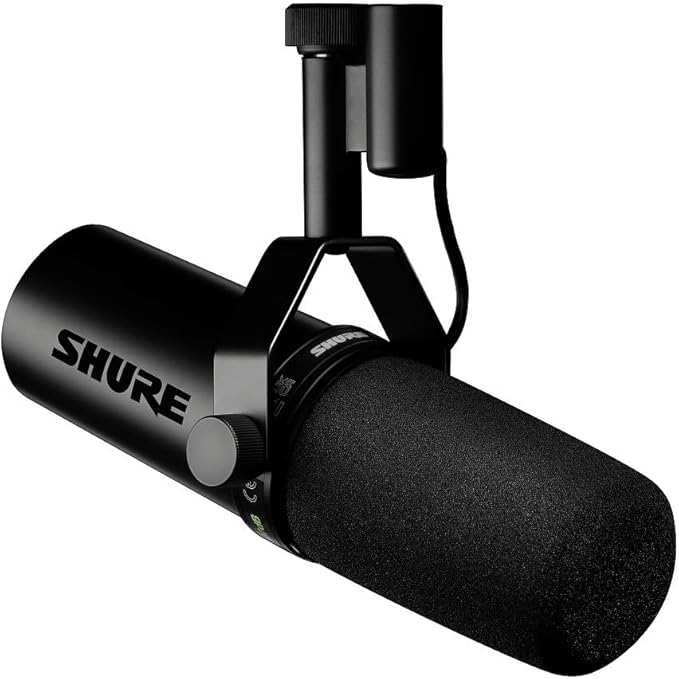 Shure SM7dB Dynamic Vocal Microphone with Built-in Preamp – Studio Mic for Streaming, Podcasting, and Recording – Smooth Sound, Wide Frequency Range, Rugged Build, Windscreen Included, Black