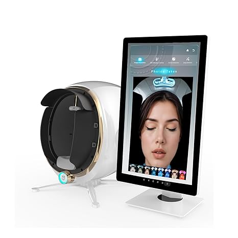 Skin Analysis Machine Professional - 21.5" HD Display, AI-Powered Facial Scanner for Salons & Spas,Product recommendations, 8-Spectral Imaging (Acne/Pigmentation/Wrinkle Detection), Multi-Language