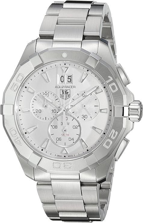 TAG Heuer Men's 'Aquaracer' Swiss Quartz Stainless Steel Dress Watch, Color:Silver-Toned (Model: CAY1111.BA0927)