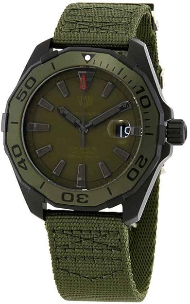 Tag Heuer Aquaracer Khaki Matte Dial Automatic Men's Textile Watch WAY208E.FC8222