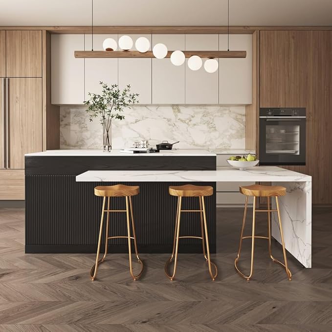 homary 81''-106'' Extendable Kitchen Island with Sintered Stone Top, Storage Drawers & Doors (Right-Hand Facing,Engineered Wood, Black)